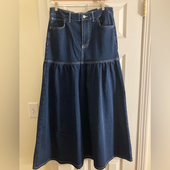 Free People Jordan Denim Maxi Skirt We The Free - Picture 6 of 15